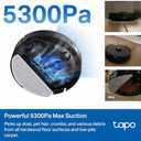 Tapo LiDAR Smart Navigation Robot Vacuum and Mop, 5300Pa Max, 97%+ Dust Pickup Rate, Customizable Cleaning, Self-Charging, Works w/Alexa & Google Home, RV30 Max