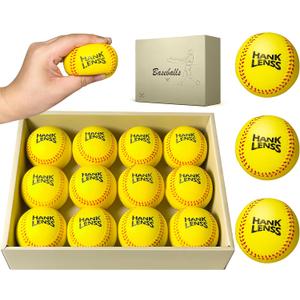 Soft Foam Baseballs for Kids - 12 Pack Practice Balls for Beginners