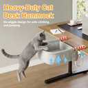 Hylemoros Cat Desk Bed for Large Cats 50 lbs Heavy Duty Cat Bed for Desk Attachment with Paw Design Extra-Sturdy Dog Chair Dual-Sided Mat Waterproof Easy Assembly for Gaming Desk Kitchen Island White