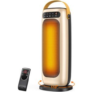 Space Heater, 1500W PTC Ceramic Electric Heaters for Indoor Use with Remote, 4 Levels Room Heater with LED Touch Display, 110 Oscillation,10H Timer,Fast & Safe Portable Heater for Bedroom Office