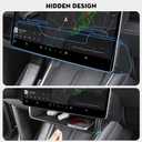 Under Screen Storage Organizer for 2026 New Model Y Juniper,[Retractable & Tool-Free] Under Screen Storage Box with Behind Screen Tissue Holder Compatible with Tesla 2025-2026 Model Y Juniper