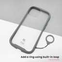 iFace Reflection Designed for iPhone 13 Pro Max (6.7")  Cute Shockproof Hybrid [9H Tempered Glass + Bumper] Wireless Charging Compatible Clear Case - Gray