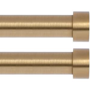 VOIIY 2 Pack Gold Curtain Rods for Windows 48 to 84 Inch(4-7 Feet),1" Diameter Drapery Rods with Modern Style End Cap Finials,Size:36-88 Inch,Warm Gold