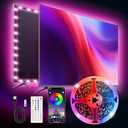 TK99SW LED TV Lights,16.4ft Smart RGB Strip for 45-75 Inch TVs, Music Sync Bluetooth App & Remote Control, USB-Powered LED Lights for Gaming, Bedroom, PC, Home Theater