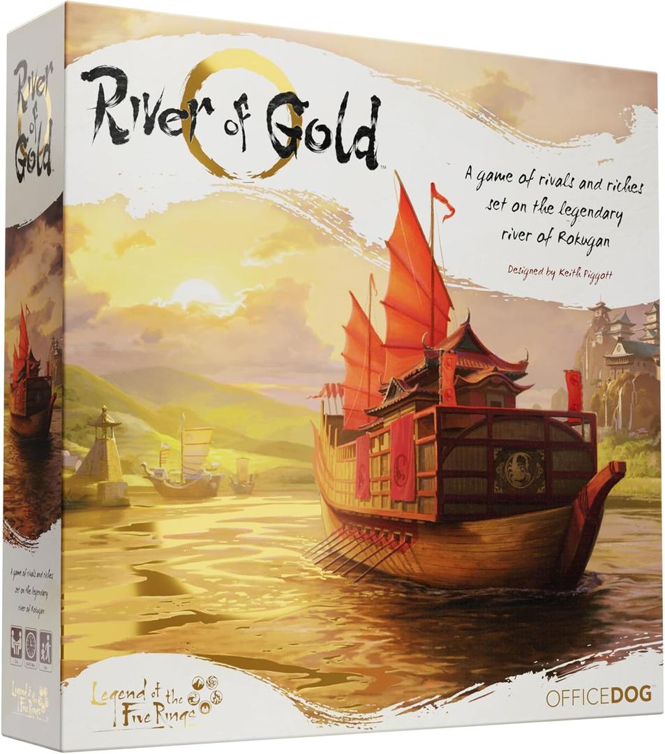 Asmodee River of Gold Board Game - Build Your Trade Empire in Legendary Rokugan, Includes Patrons Mini-Expansion, Strategy Game for Kids & Adults, Ages 14+, 2-4 Players, 60-90 Min Playtime