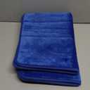 Buganda Memory Foam Bath Mat, 24" x 16", Ultra Soft and Non-Slip Bathroom Rugs, Water Absorbent and Machine Washable Bath Rug for Bathroom, Shower, and Tub, Navy Blue