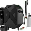 Wall Mounted Pressure Washer - 3500 PSI, 2.5 GPM Electric Power Washer with 100FT Retractable Hose, 5-Stage Adjustable Pressure, Foam Cannon and 5 Nozzles for Car, Driveway, Patio Cleaning (Black)