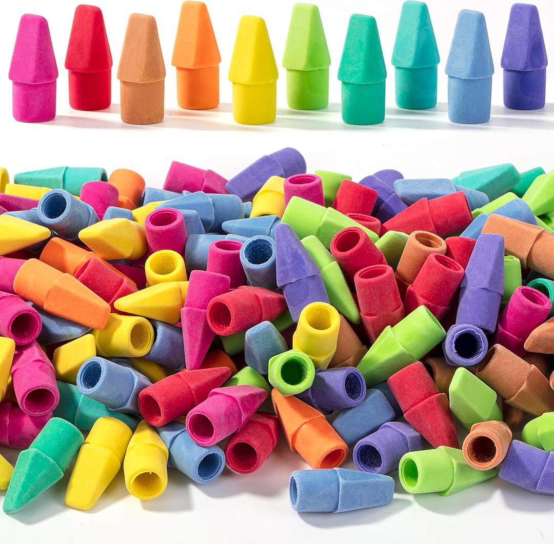 500 x Mr. Pen- Pencil Erasers Toppers, 500 Pack, Colorful, Latex Free, No Smudge, Mr Pen Erasers for Pencils, Bulk Pencil Eraser Caps, Teachers as School Supplies, Classroom Set for Kids