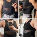 Nebility Mens Compression Shirt for Gynecomastia - Sleeveless Slimming Undershirts Body Shaper Vest Mesh Shapewear Workout Tank Tops Black (Black)