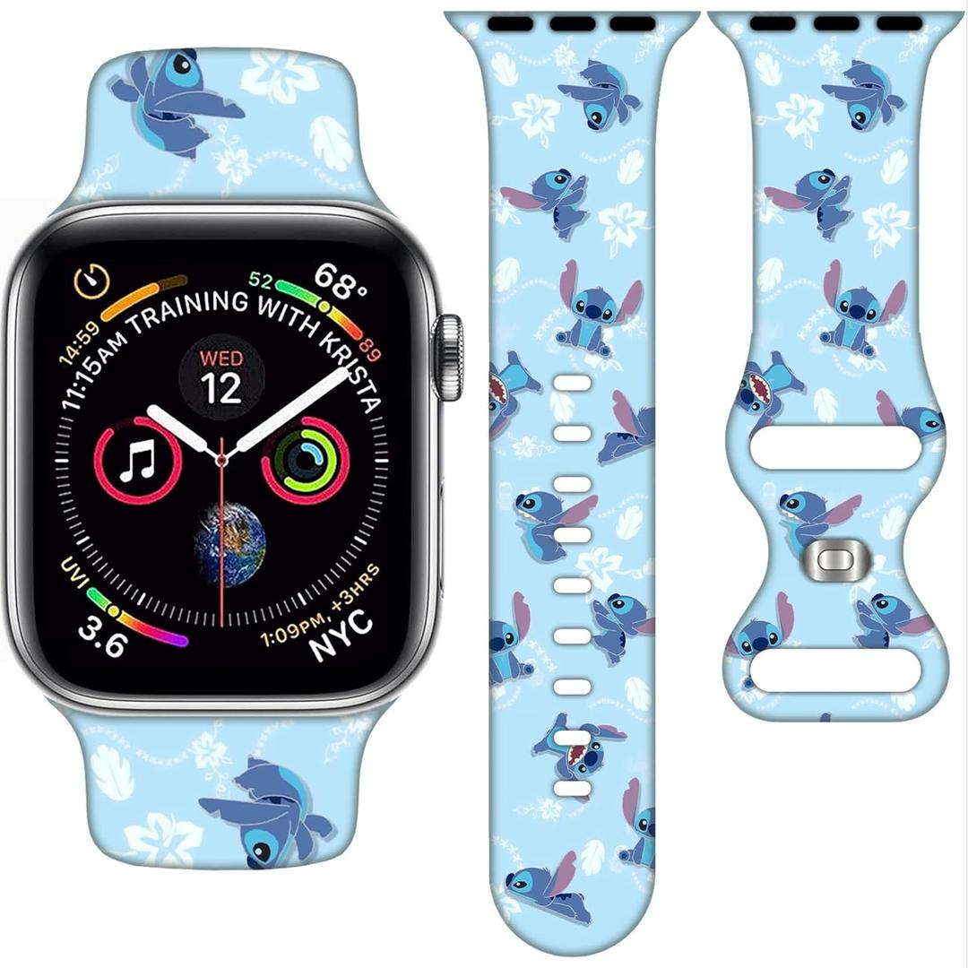 Cartoon Band Compatible with Apple Watch 38mm/40mm/41mm/42mm/44mm/45mm/46mm, Cute Bands Replacement for Apple Watch Series 10 9 8 7 6 5 4 3 SE2, Silicone iWatch Band for Women Men