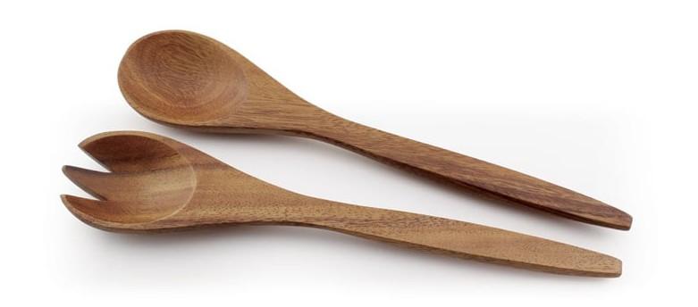 Culinary Elements Wooden Salad Servers, 4 Pack