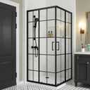 Corner Shower Enclosure 36 in.D x 36 in. W x 71 in. H, Double Sliding Shower Door with 1/4 in. Clear Tempered Glass, Black Framed Sliding Shower Enclosure (Shower Base Not Included)