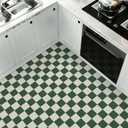 Peel and Stick Floor Tiles: 10pcs11.81 * 11.81in Waterproof Vinyl Flooring self-Adhesive Floor Tile Sticker for Bathroom/Kitchen/Bedroom/livingroom/Hallway(Green and White)