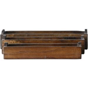 Creative Co-Op Set of 3 Found Wood Boxes (Each one Will Vary)