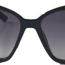 Fashion Culture Greer Oversized Square Cat Eye Sunglasses with Travel Case, Black