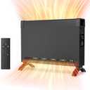 Kucreiheat Space Heater, Whole-Room Convection Panel Heater, 1500W Electric Heater with Tip-over & Overheat Protection, Remote Control, Timer Quite Space Heaters for Indoor Use, Black