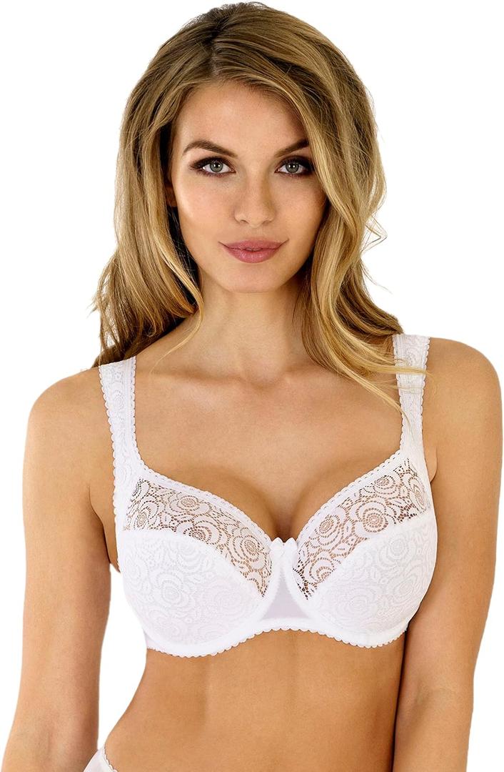 Rosme Womens Half Padded Bra, Collection Annija (34DDD, White)