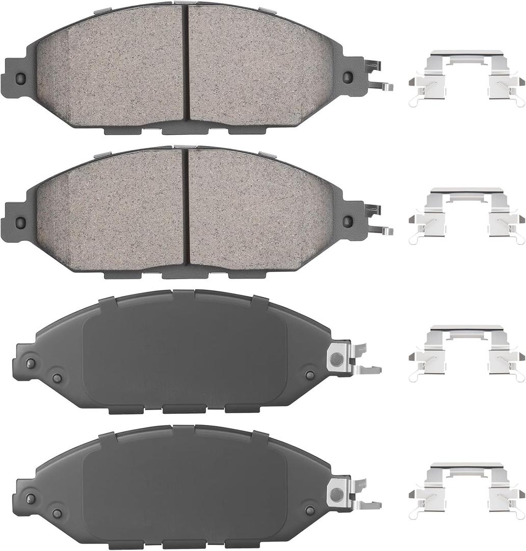 Front Ceramic Disc Brake Pads Set for Nissan Murano 2015-2020, Pathfinder 2013-2019, for INFINITI JX35 2013, QX60 2014-2023, 4PCS(With Hardware)