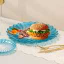 3-Piece 8.3" Glass Dinner Plates,Colored Round Plates, Salad Plates, Chip and Scratch Resistant, Microwave and Dishwasher Safe