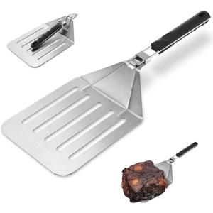 Large Metal Spatula, Extra Large Stainless Steel Spatula 22 x 7.9 Inch, Heavy Duty BBQ Meat Turner with Foldable Handle, Oversized Turner for Lifting Whole Ribs, Brisket & Pork