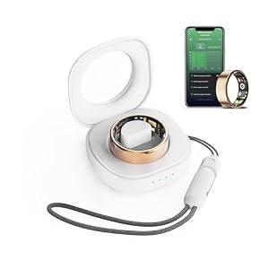 Smart Ring Health Tracker, Sleep&Exercise Monitor Heart Rate,Blood Oxygen,Fitness Trackers for Man&Women -Long Lasting Batteries,Waterproof Sleep Tracking Wearable (Gold, 14)
