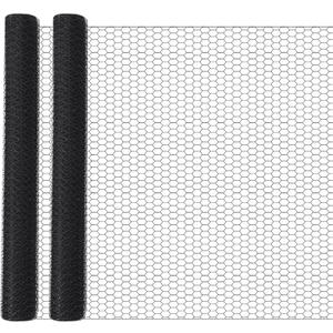 GlikCeil 48 in x 100 ft Chicken Wire Fencing Metal Floral Chicken Wire Mesh for Crafts Poultry Garden, 1 Inch Hexagonal Galvanized Hardware Cloth Netting for Poultry Coop Barrier Rabbit Cage(Black)