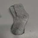 ZAPLES Baby Non Slip Grip Crew Socks with Anti Skid Soles for Infants Toddlers Kids Boys Girls, Gray, 8-10 Years