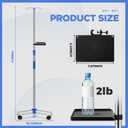 Nuanchu IV Pole with Wheels and Tray Adjustable Portable Medical IV Poles Stainless Steel for Hospital Clinic Home Pediatric Nursing Infusion Practice and Therapy(2 Hooks)
