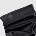 winkbay Women's Sexy Ruched Bodycon Skirt High Waist Solid Color Mini Skirts Party Club Wear Black L (Black, L)