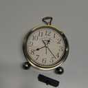 Oxmidud 5'' Retro Vintage Metal Desk Alarm Clock - Non-Ticking Silent Analog Table Clocks - Battery Operated Quartz Clock for Bedside Desk Table Bedrooms Living Room Home Office Decor