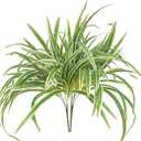 2 Packs Artificial Spider Plant Large 23.6In Fake Greenery Plants UV Resistant Outside Faux Plants Bushes for Indoor Table Outdoor Planter Decor (2)