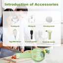 AXEDAES 4 in 1 Multi-Functional Portable Electric Vegetable Cutter Set, Wireless Vegetable Processor for Garlic, Peppers, Onions, Celery, Ginger, Meat, With Brush, Comes with Egg & Cream Beater