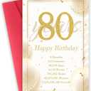 2 x 80th Birthday Gift Card Happy 80th Birthday Cards for Her & Him, Men & Women, Husband, Wife, Dad, Mom, Grandma, Grandpa & Anyone Celebrating Eight Decades