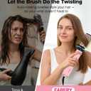 Farery Rotating Hot Air Brush Set 1000W 4 in 1 Blow Dryer Brush Styler with Diffuser, Hold-to-Rotate Round Brush for Volume, Smooth & Curl, Best for Fine to Medium-Thick Hair, Pink