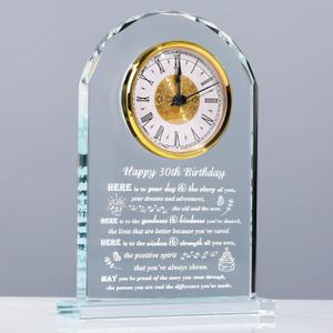 Movdyka 30th Birthday Gifts for Women Men - Crystal Clock Gifts Personalized 1996 30 Year Old Birthday Present for Her Him - Happy 30th Birthday Gifts Ideas for Mom Dad Unique