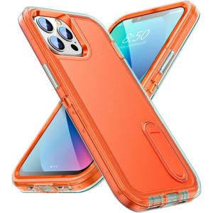 ZCDAYE Case for iPhone 14 Plus (6.7 inches), iPhone 14 Plus case with Kickstand, 3-Layer Full Body Dropproof Shockproof Protective Durable Rugged Cover Case for iPhone 14 Plus (6.7 inches) - Orange