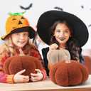 Queekay 2 Pcs Thanksgiving Pumpkin Pillow Pumpkin Decor for Friendsgiving Party Fall Home Thanksgiving Throw Pillow Cushion for Friends Holiday Operation Christmas Sofa Couch(White,Brown)