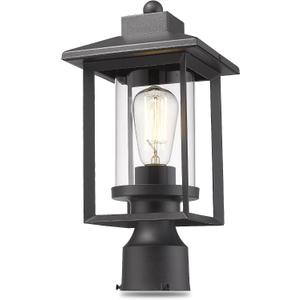 Outdoor Post Light, Exterior Post Lantern Lamps, Pathway Post Lighting Fixture, Post Lights Fixture in Black Finish with Clear Glass Shade for Garden, Backyard, Patio, Lawn, Driveway, VAN-P