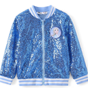 Girls Sequin Bomber Jacket Glitter Outwear Long Sleeve Zipper Jackets 5-12T