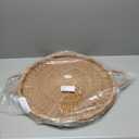 Kate and Laurel Cormont Modern Round Woven Rattan Tray with Handles; 23 Inch Diameter; Natural Rattan; Decorative Circle Boho Tray for Use as Versatile Ottoman Tray or Serving Platter (22.4")