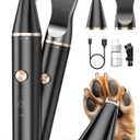 oneisall 2 Speed Cat Clippers with Double Blades, Rechargeable Cordless Small Cat Paw Trimmer, Low Noise for Trimming Dog's Hair Around Paws, Eyes, Ears, Face, Rump (Black)