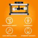 Sylvania 13" Semi-Flush Mount Light Fixture with Night Light with 90 LMS, 3-Bulb, Hardwire, Indoor, Faux Wood/Black Matte - 1 Pack (63586)