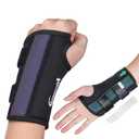 Wrist Brace for Carpal Tunnel Night Support with 2 POM Stays, Wrist Splints Left/Right Hand Stabilizer Adjustable Wrist Support for Tendonitis Arthritis Pain Relief (Darkblack-Right, L)