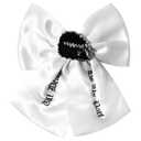 2 x LUV HER Universal Monsters - Gothic Jewelry Long Tail Silk Alike Premium Feel Hair Bow for Girls with Alligator Clip with Charm - Hair Accessory, Ages 3+