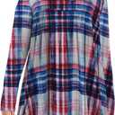 OVERWORETY Women's Plus Size Tunic Top Long Sleeve Pleated Swing Shirt for Leggings Casual Fall Blouse (1X, A1019-1)