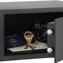 Hotel Safe 1.1 Cubic Feet Home Safe with Digital Keypad,Hotel & Home Dual-Use Safe with Audit Function,Administrator Password,Security Lock Box for Laptop,Jewelry,Watch (Black,Digital Code)