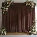 10 ft x 10 ft Wrinkle Free Brown Backdrop Curtain for Parties, Wedding Brown Photo Backdrop Drapes, Fabric 2 Panels 5x10ft for Baby Shower Photoshoot Engagement Birthday Photography Background