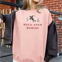 MAPICK Womens Oversized Christian Sweatshirts Fleece Crewneck Sweaters Embroidered GOD IS GOOD Casual Pullover Tops (M)