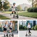 Scooters for Kids 8-12, Teens & Adults - Lightweight, Foldable, 8-Inch Big Wheels, Hand Brake & Bell, 4 Adjustable Height Levels, 240 lbs Max Load, Perfect for School, Campus and Park Rides