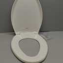 Mayfair Aurora Slow Close Toilet Seat, Easy Clean Hinges and Adjustable Perfect Fit Plastic Seat, Made in USA, Elongated, Biscuit